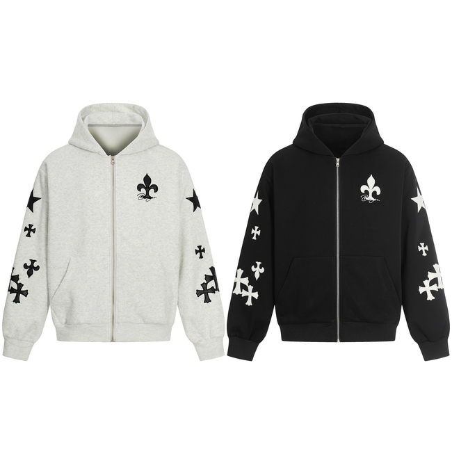 Omirad Cross Emblem Zip Hoodie Hover Image