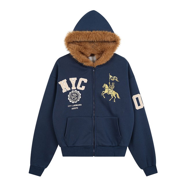 Omirad NYC Fur-Lined Zip Hoodie Hover Image