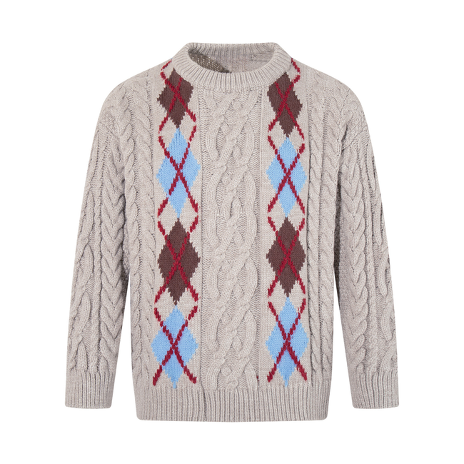 Omirad Argyle Cable Knit Sweater Main Image