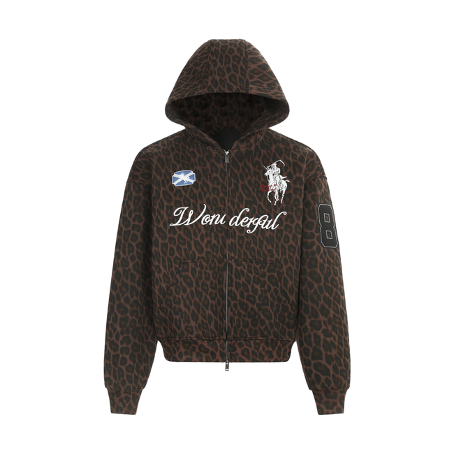 Omirad Leopard Crest Zip Hoodie Hover Image