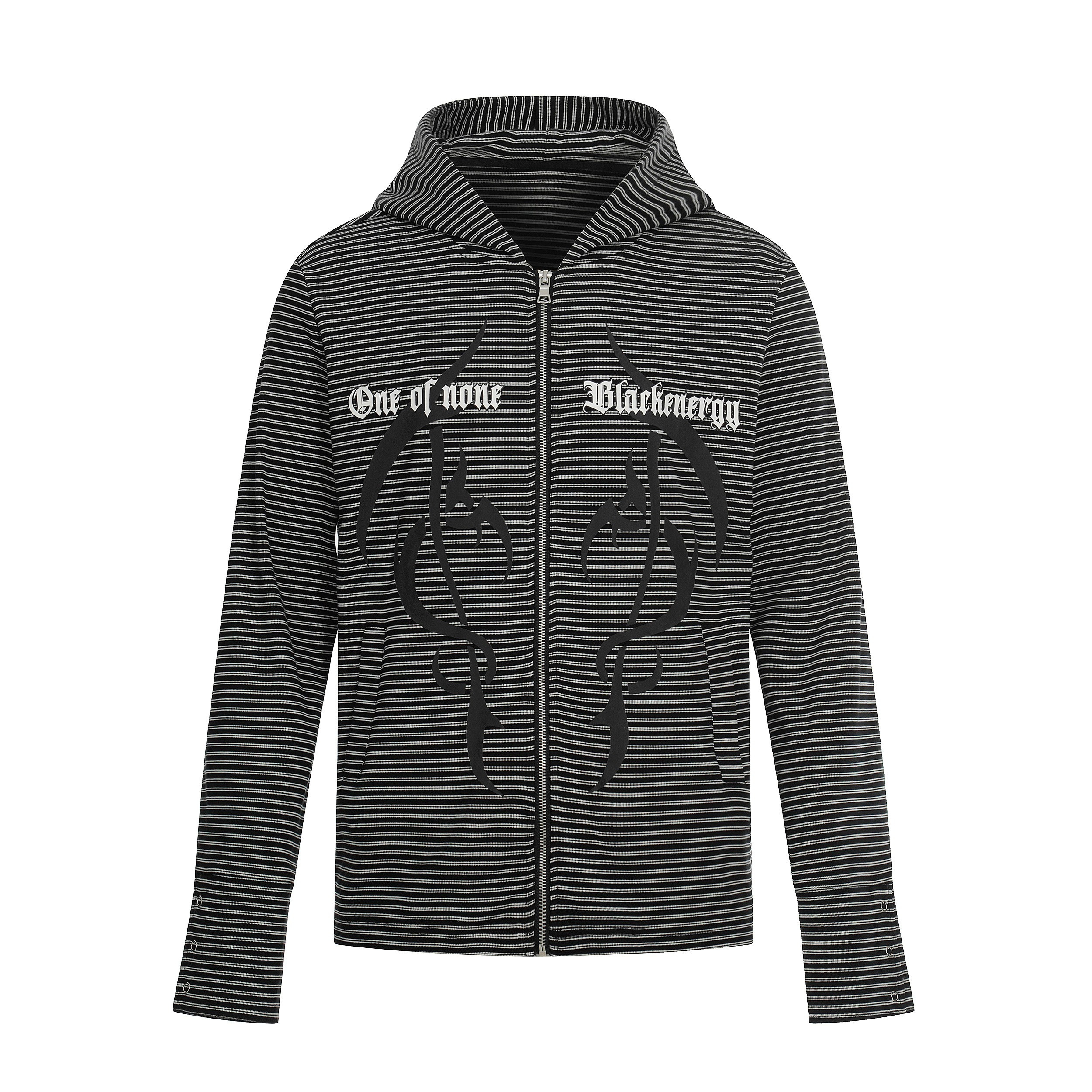 Omirad Striped Graphic Zip Hoodie