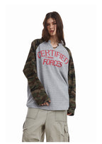 Omirad Camo-Sleeve Varsity Graphic Long-Sleeve Tee