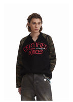 Omirad Camo-Sleeve Varsity Graphic Long-Sleeve Tee