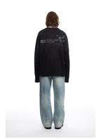 Omirad Distressed Number Graphic Long-Sleeve Tee