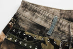 Omirad Vintage Chain Patchwork Wide-Leg Jeans