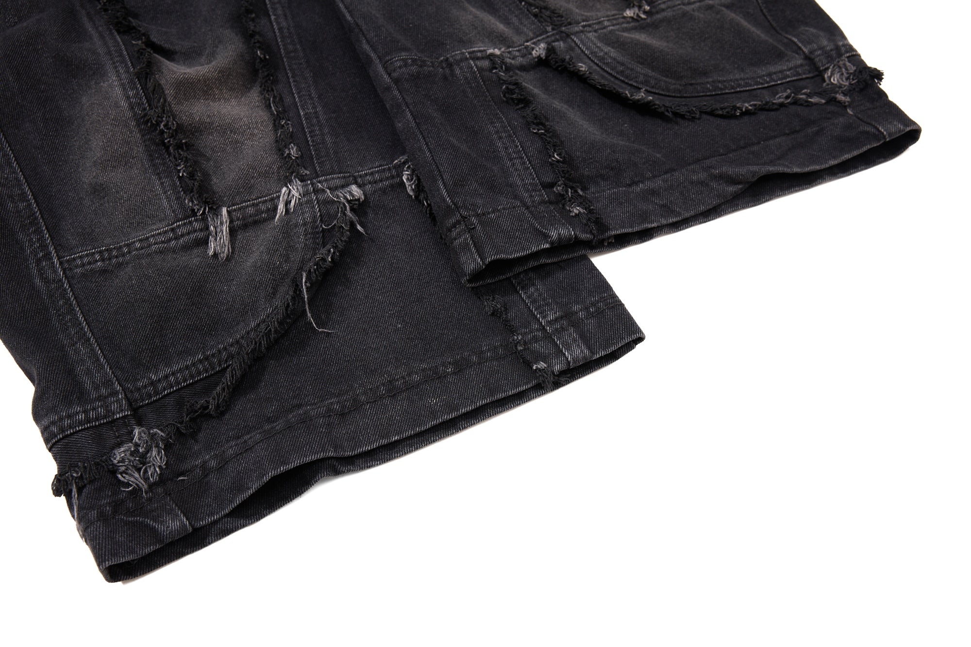 Omirad Distressed Panel Wide-Leg Denim Jeans
