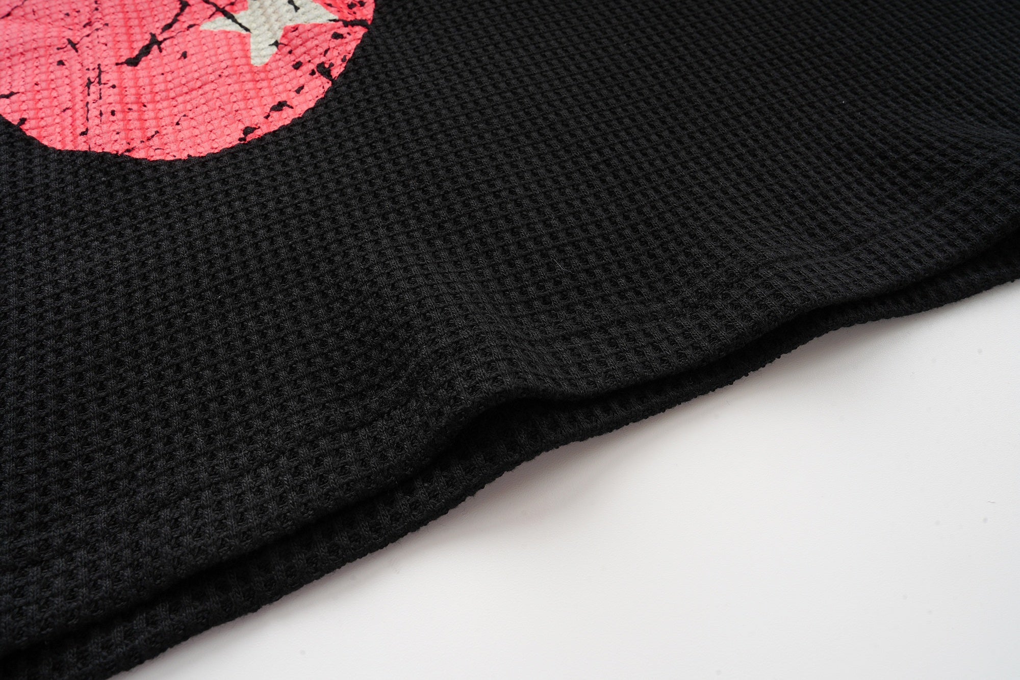 Omirad Waffle Knit Lips Graphic Long Sleeve Tee