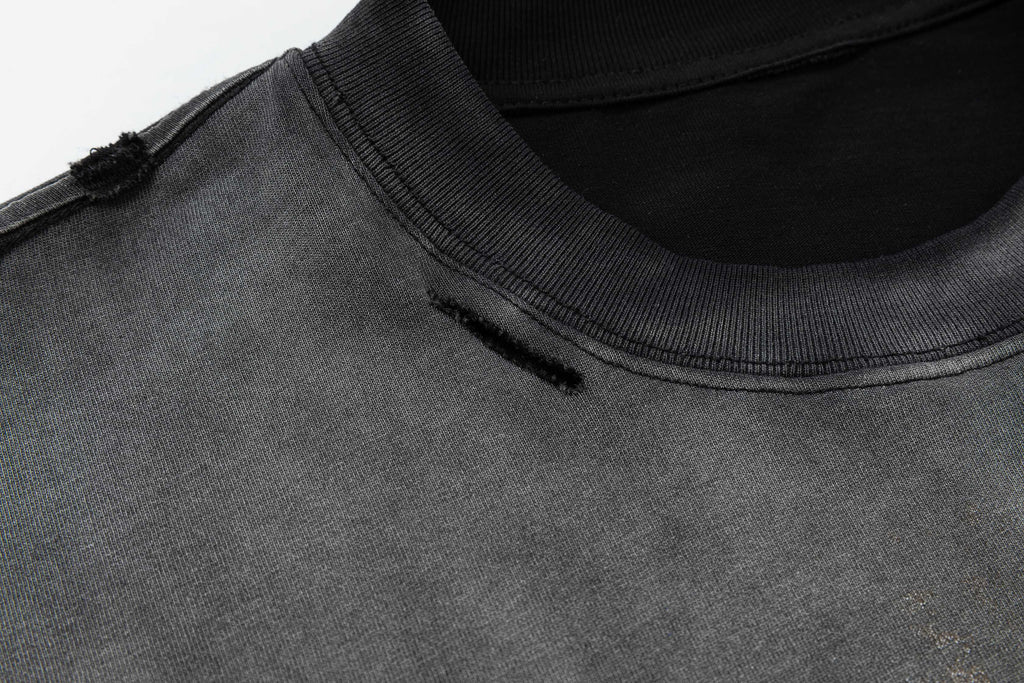 Omirad Layered Camo Sleeve Washed T-Shirt