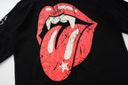 Omirad Waffle Knit Lips Graphic Long Sleeve Tee