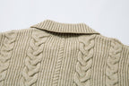 Omirad Cable Knit Zip-Up Sweater Jacket