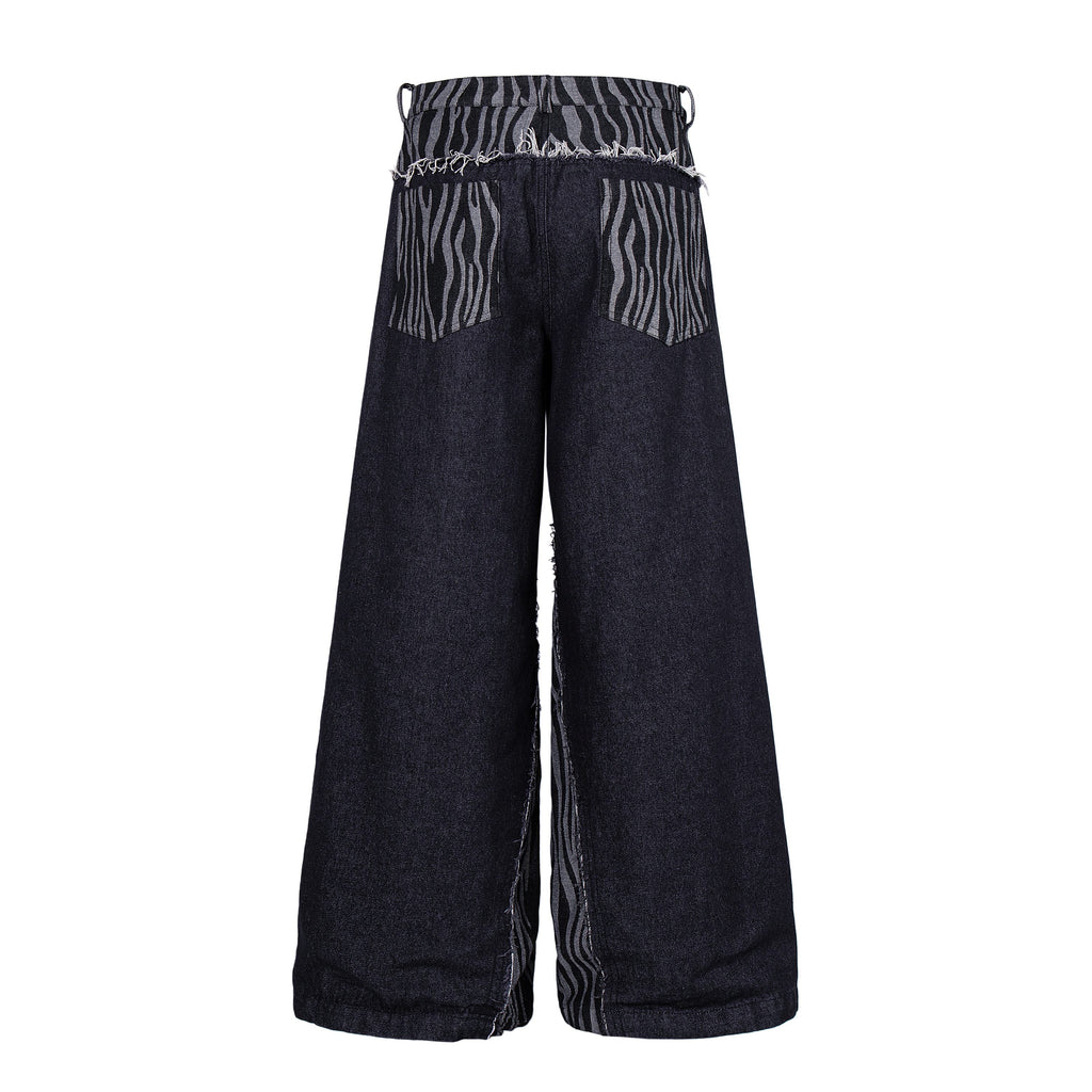 Omirad Layered Zebra Wide-Leg Jeans