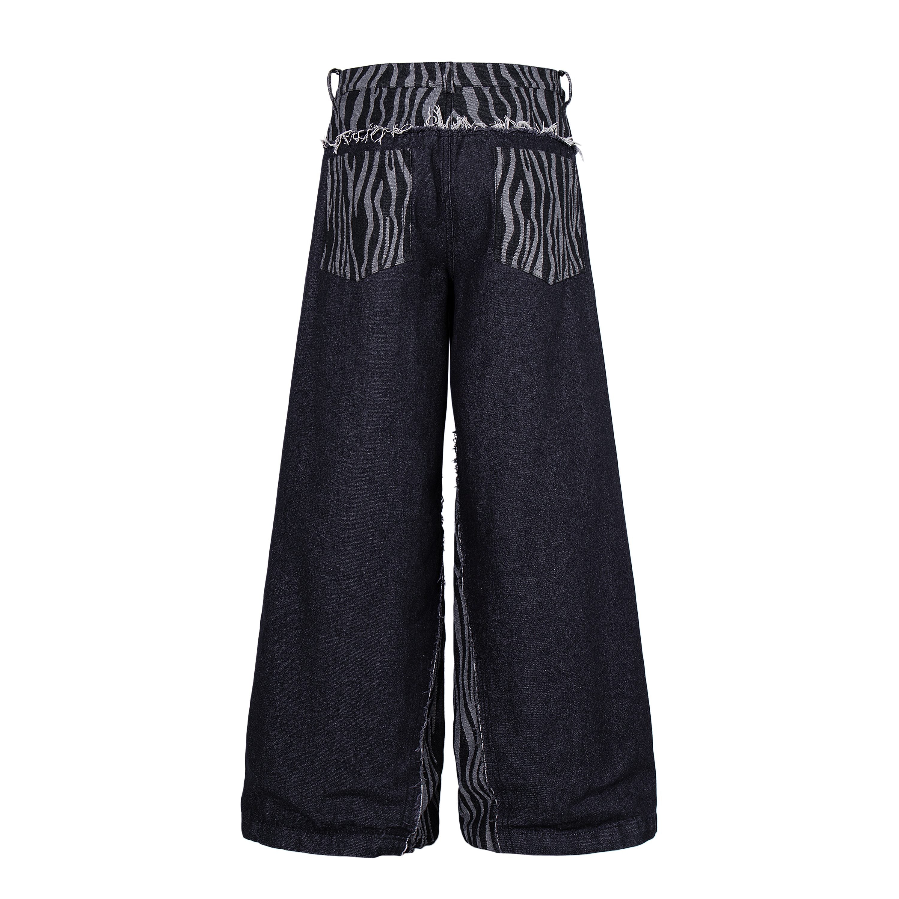 Omirad Layered Zebra Wide-Leg Jeans