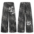 Omirad Leopard Patchwork Wide-Leg Pants