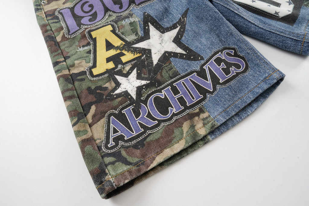 Omirad Camo Patch Denim Jorts