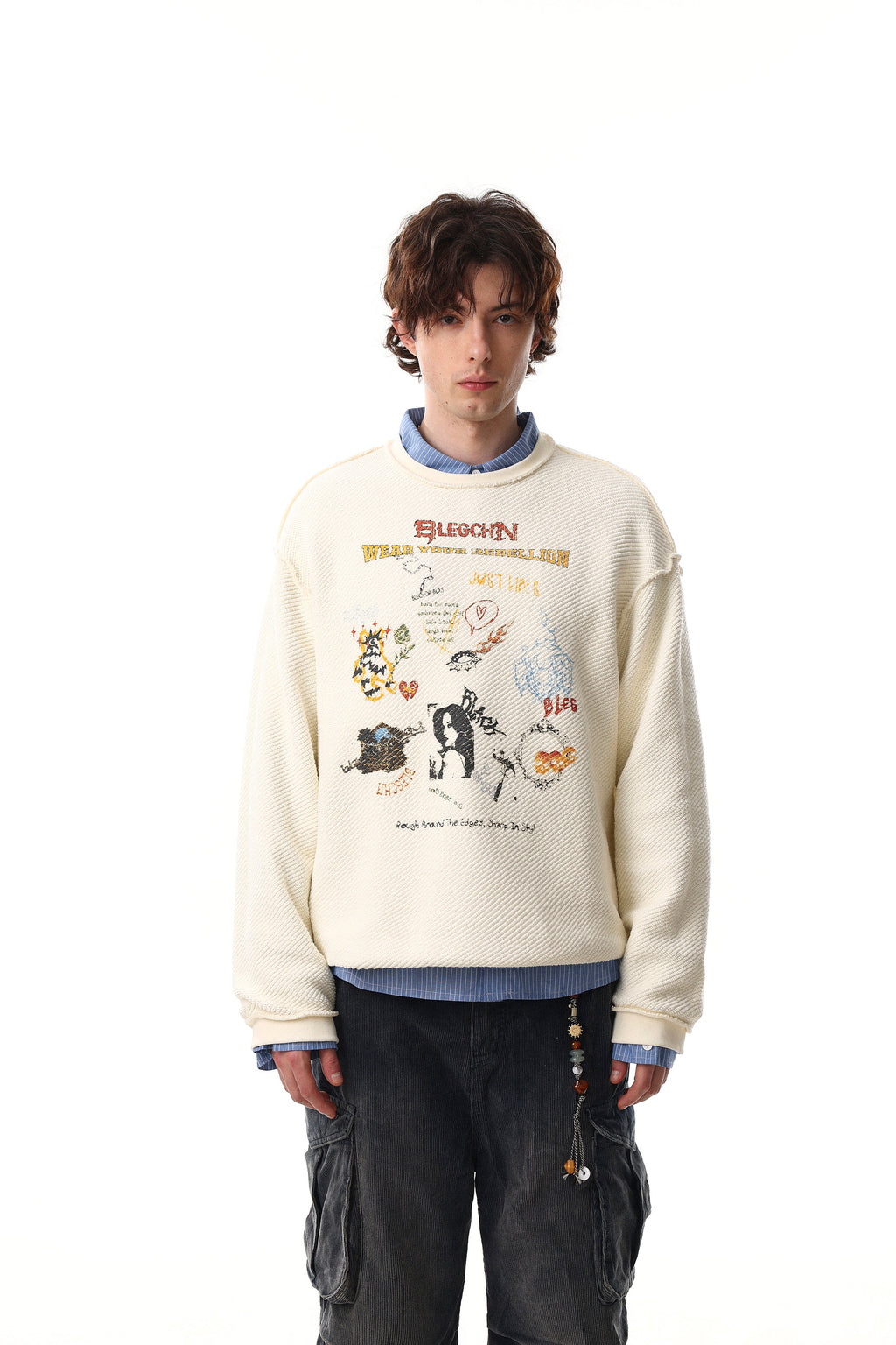 Omirad Graphic Textured Sweatshirt
