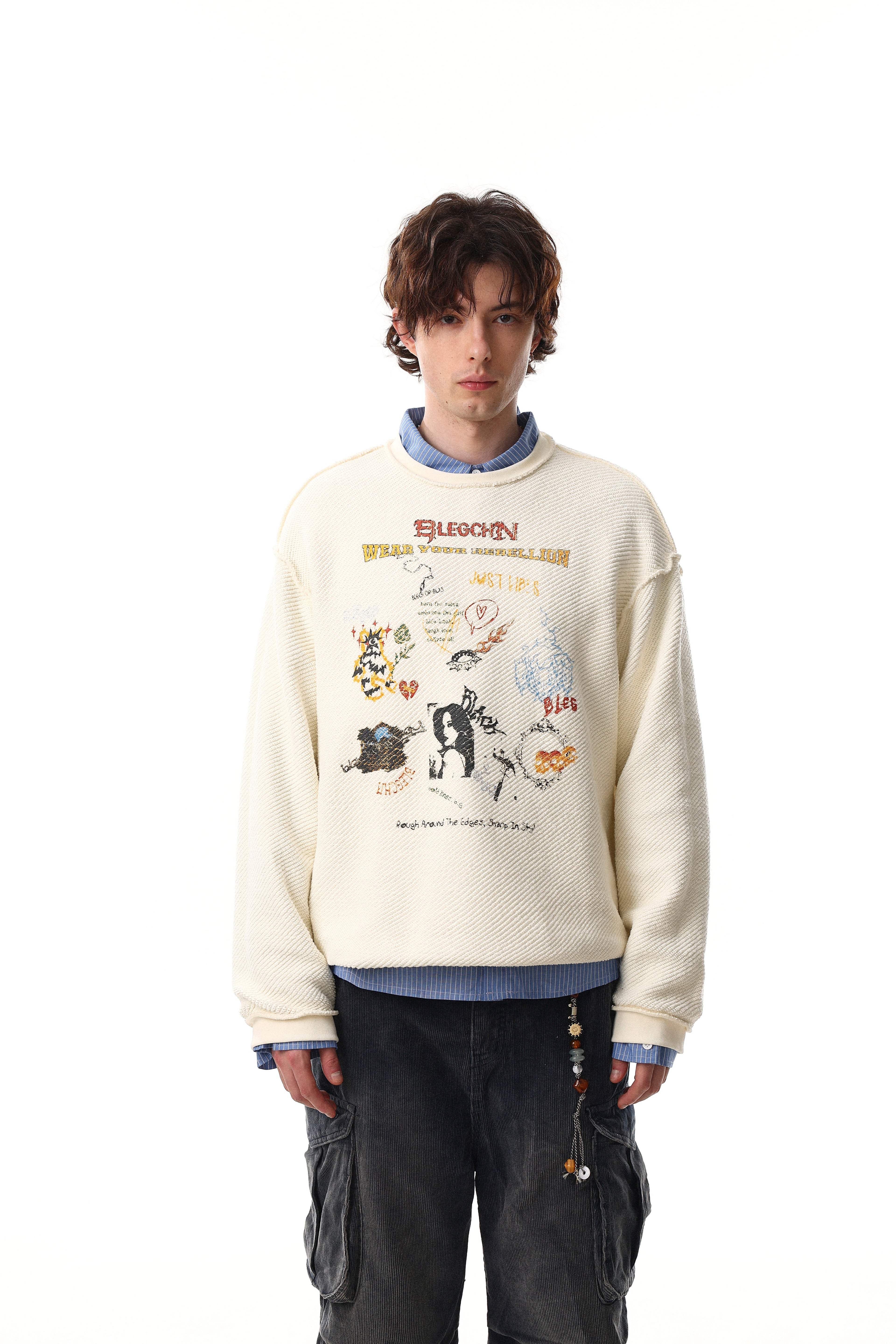 Omirad Graphic Textured Sweatshirt
