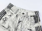 Omirad Distressed Stripe Wide-Leg Jeans