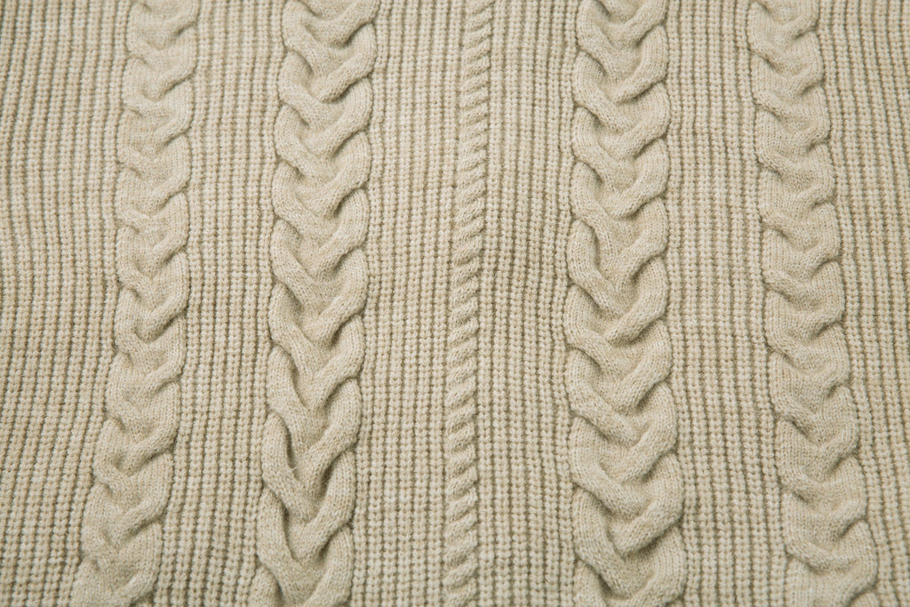 Omirad Cable Knit Zip-Up Sweater Jacket