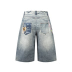 Omirad “Vintage Charm Patch Denim Shorts