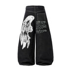 Omirad Angel Wing Graffiti Wide-Leg Jeans