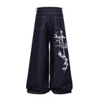 Omirad Gothic Script Wide-Leg Jeans