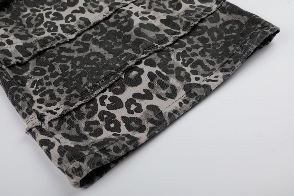 Omirad Leopard Patchwork Wide-Leg Pants