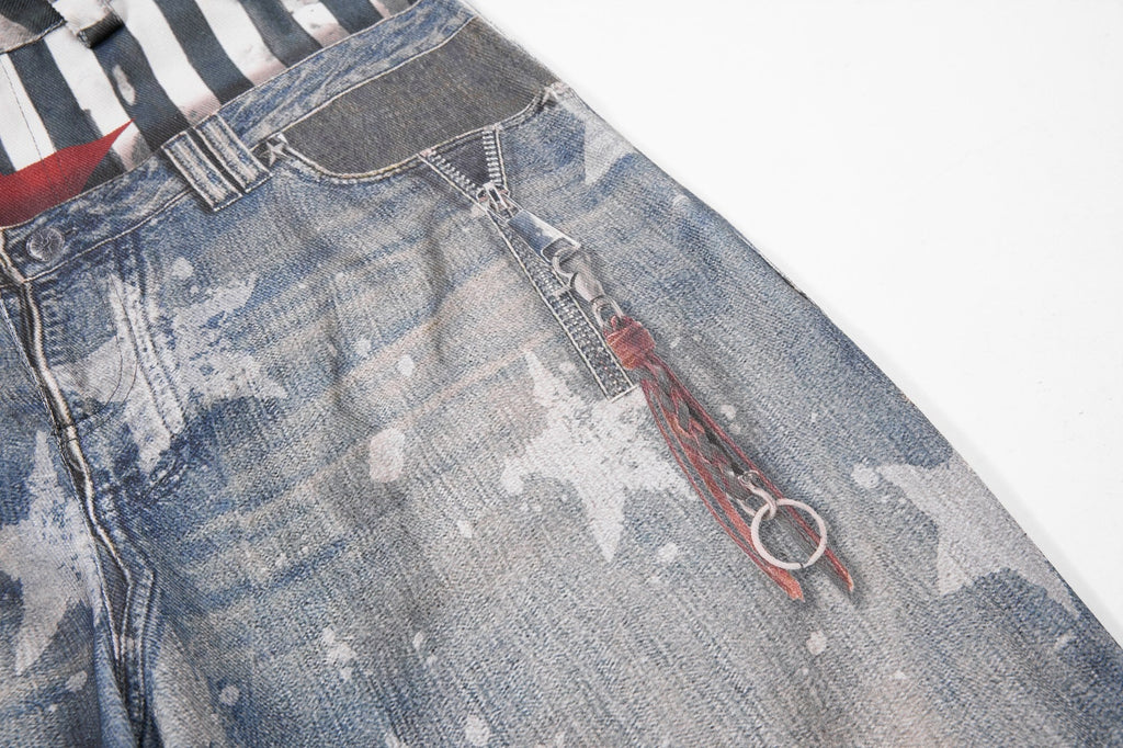 Omirad Layered Star Print Balloon Jeans