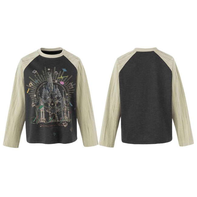 Omirad Graphic Raglan Long Sleeve T-Shirt Hover Image