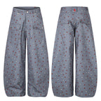 Omirad Star Print Wide-Leg Balloon Jeans