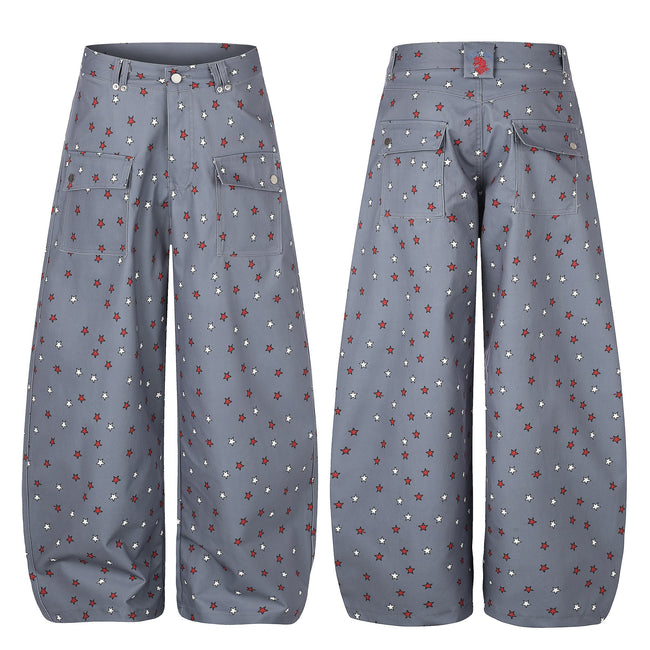 Omirad Star Print Wide-Leg Balloon Jeans Hover Image