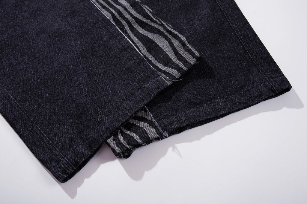 Omirad Layered Zebra Wide-Leg Jeans