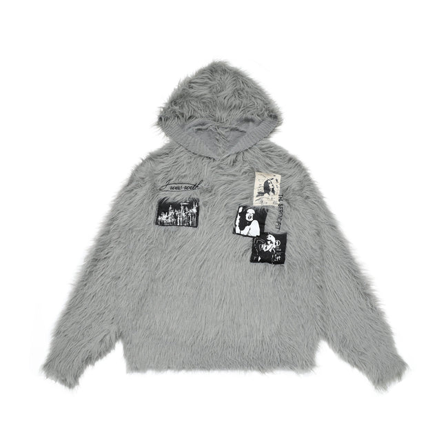 Omirad Fuzzy Patch Knit Sweater Main Image