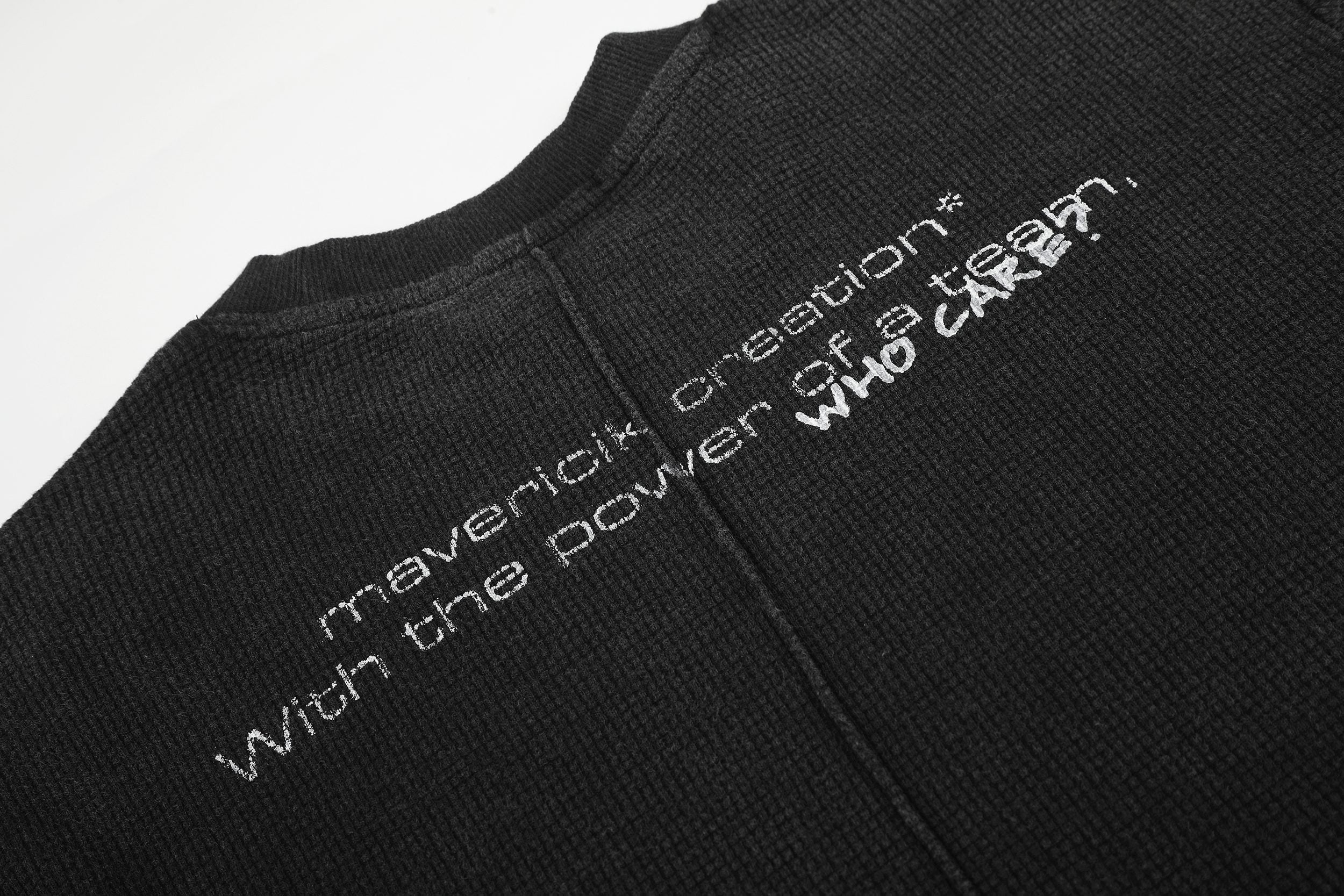 Omirad Waffle Knit Graphic Long Sleeve Tee