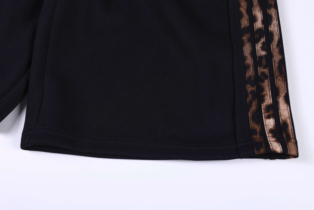 Omirad Leopard Trim Wide Shorts