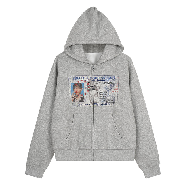 Omirad “Business Card” Graphic Zip Hoodie Hover Image