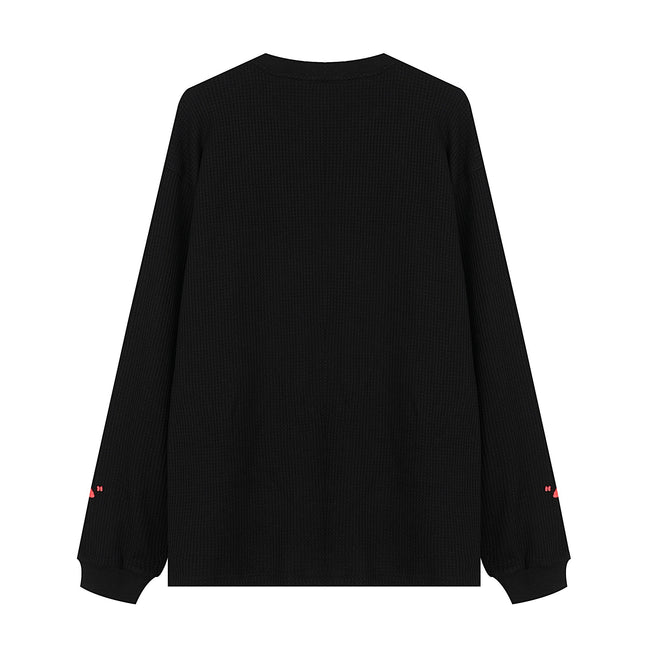 Omirad Waffle Knit Lips Graphic Long Sleeve Tee Main Image