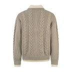Omirad Vintage Cable Knit Polo Sweater
