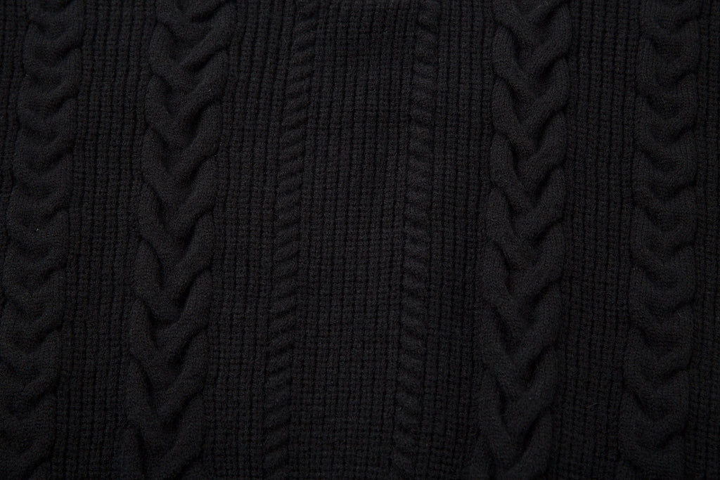 Omirad Vintage Cable Knit Polo Sweater