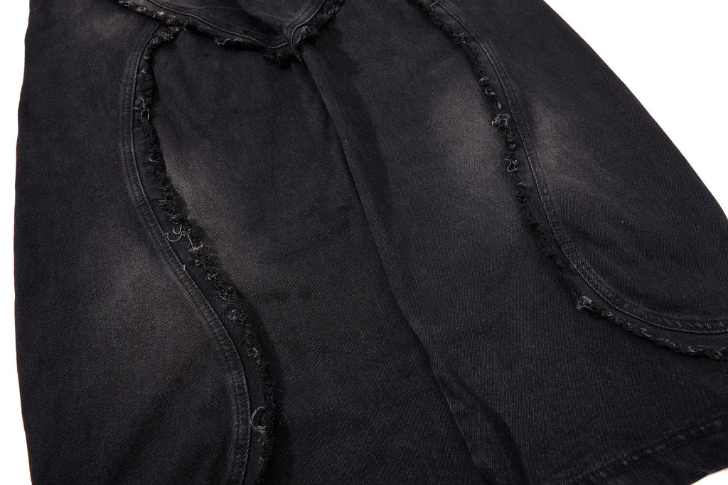 Omirad Distressed Panel Wide-Leg Denim Jeans