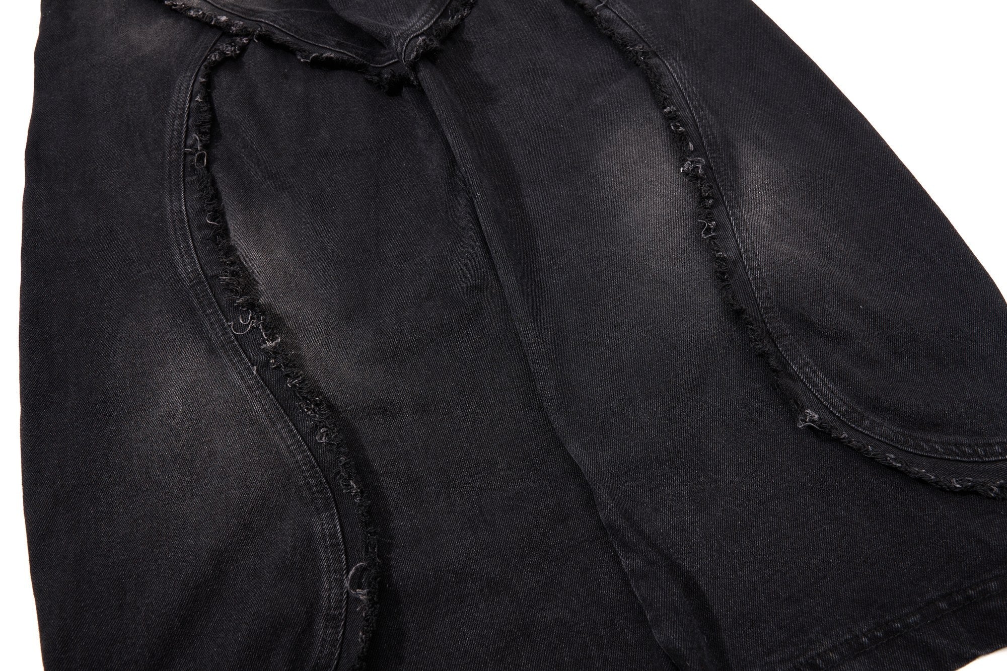 Omirad Distressed Panel Wide-Leg Denim Jeans