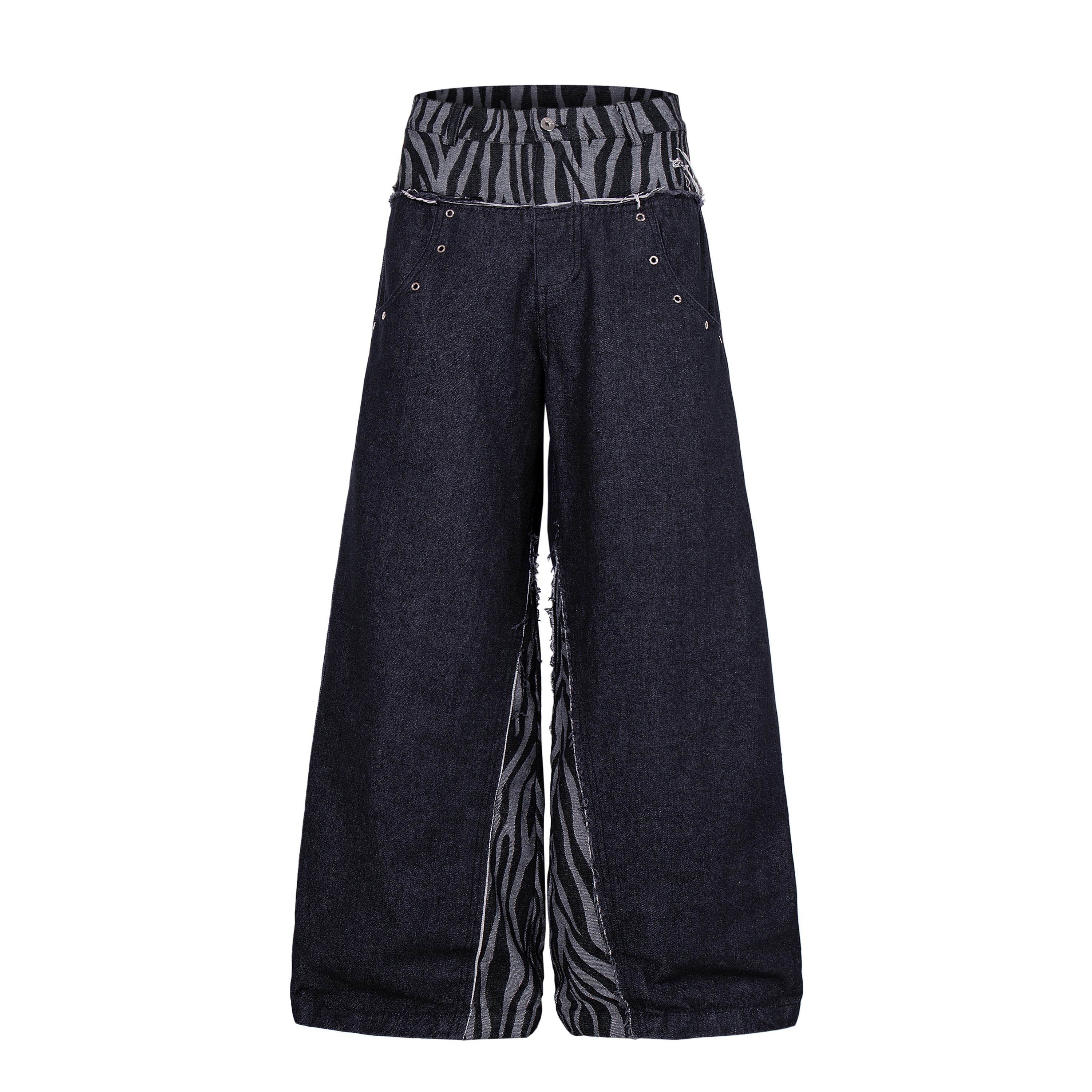 Omirad Layered Zebra Wide-Leg Jeans