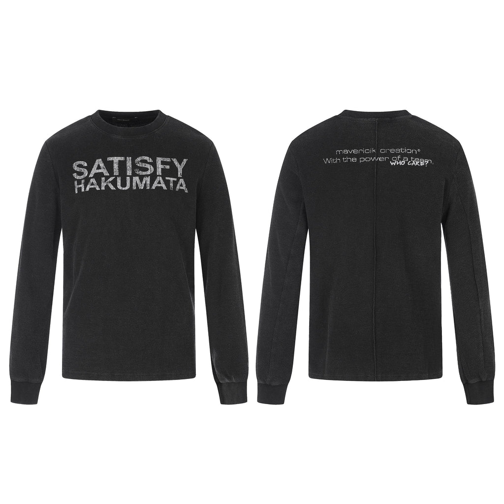 Omirad Waffle Knit Graphic Long Sleeve Tee