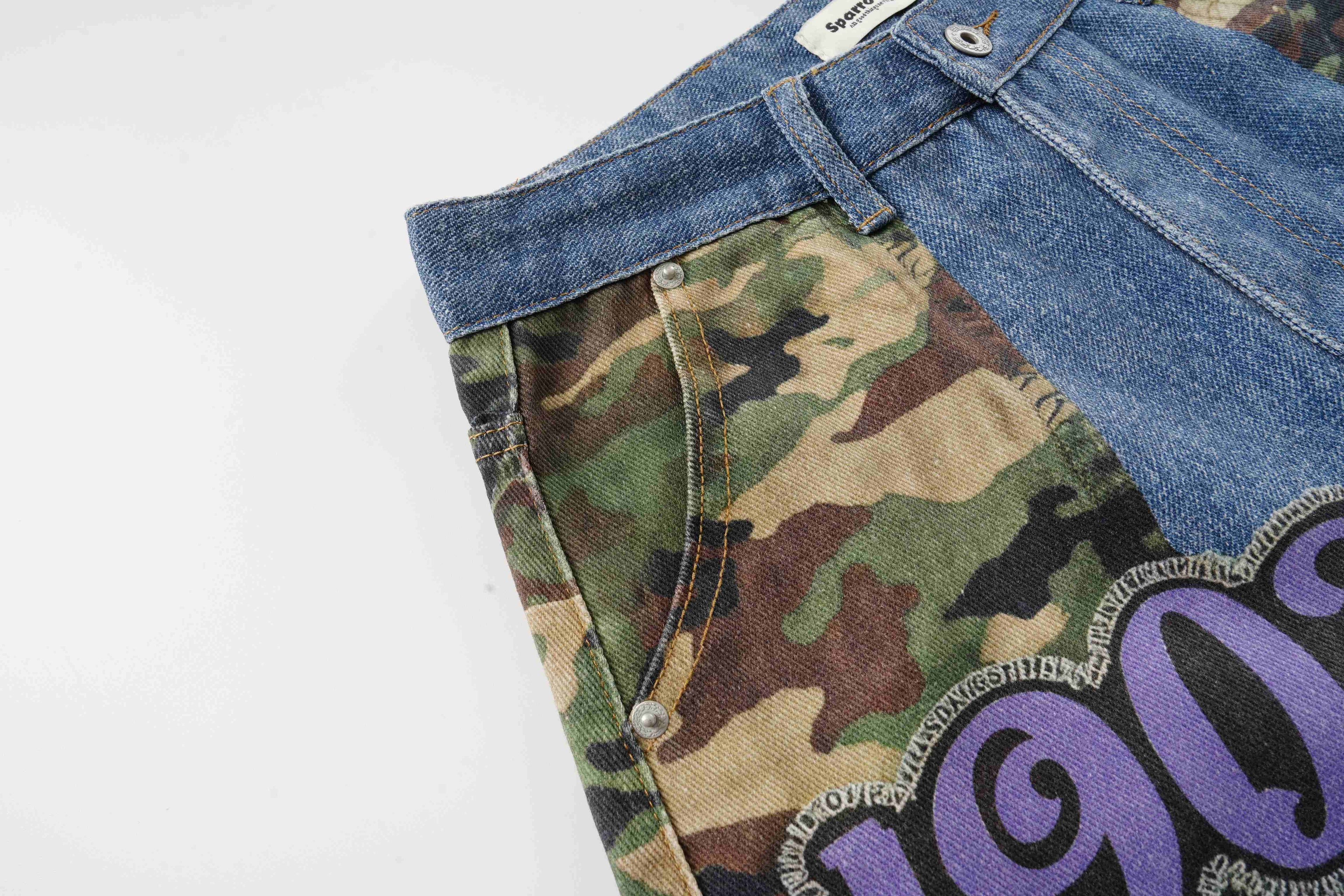 Omirad Camo Patch Denim Jorts