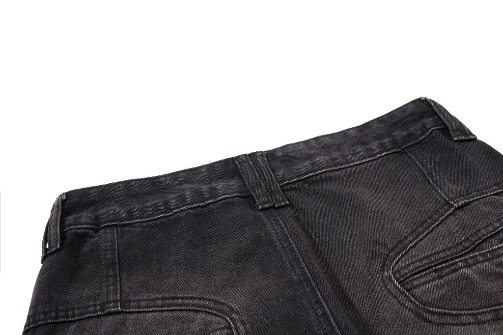 Omirad Distressed Panel Wide-Leg Denim Jeans