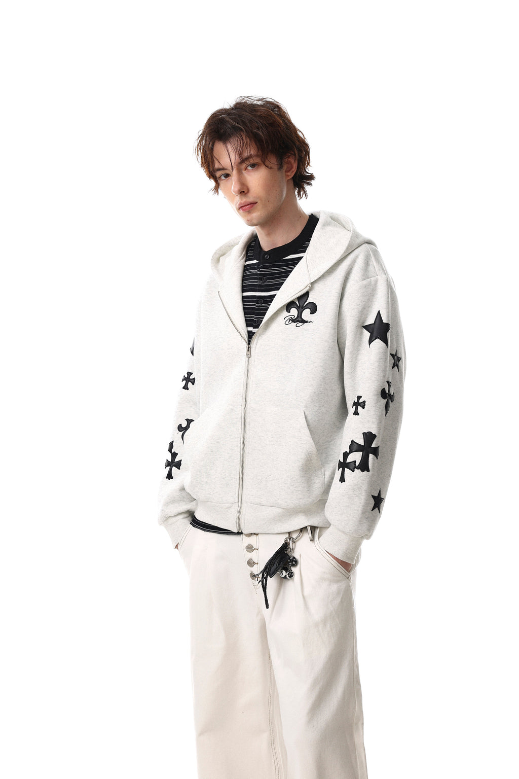 Omirad Cross Emblem Zip Hoodie
