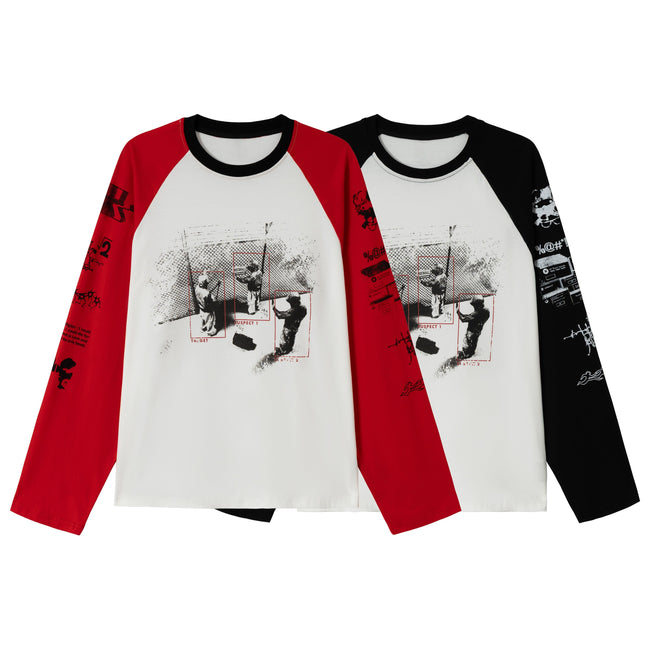 Omirad Graphic Raglan Long-Sleeve T-Shirt Hover Image