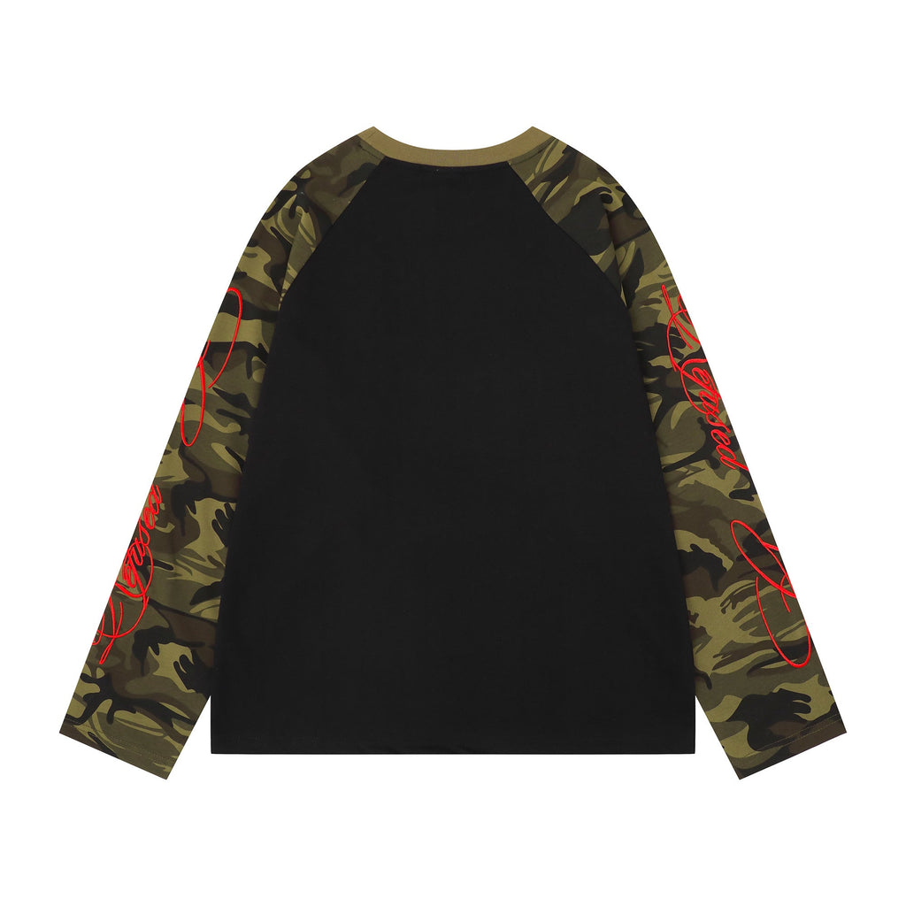 Omirad Camo Sleeve Raglan Long Sleeve Tee
