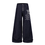 Omirad Gothic Script Wide-Leg Jeans
