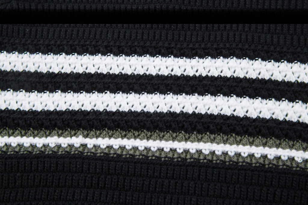 Omirad Striped Knit Polo Sweater
