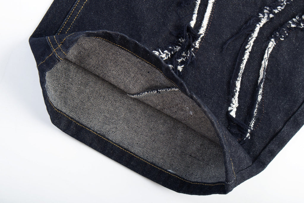 Omirad Distressed Flame Stitch Baggy Jeans